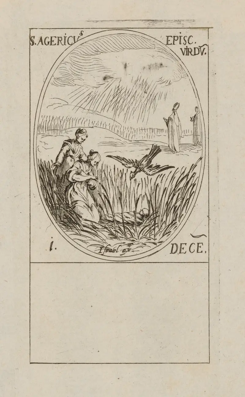 S:t Agericus, biskop av Verdun. 1 december av Jacques Callot