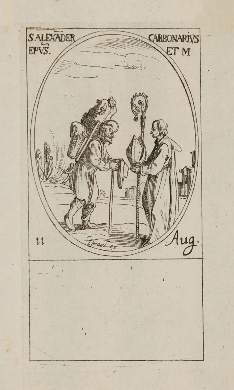 S:t Alexander av Comana, biskop och martyr. 11 augusti av Jacques Callot