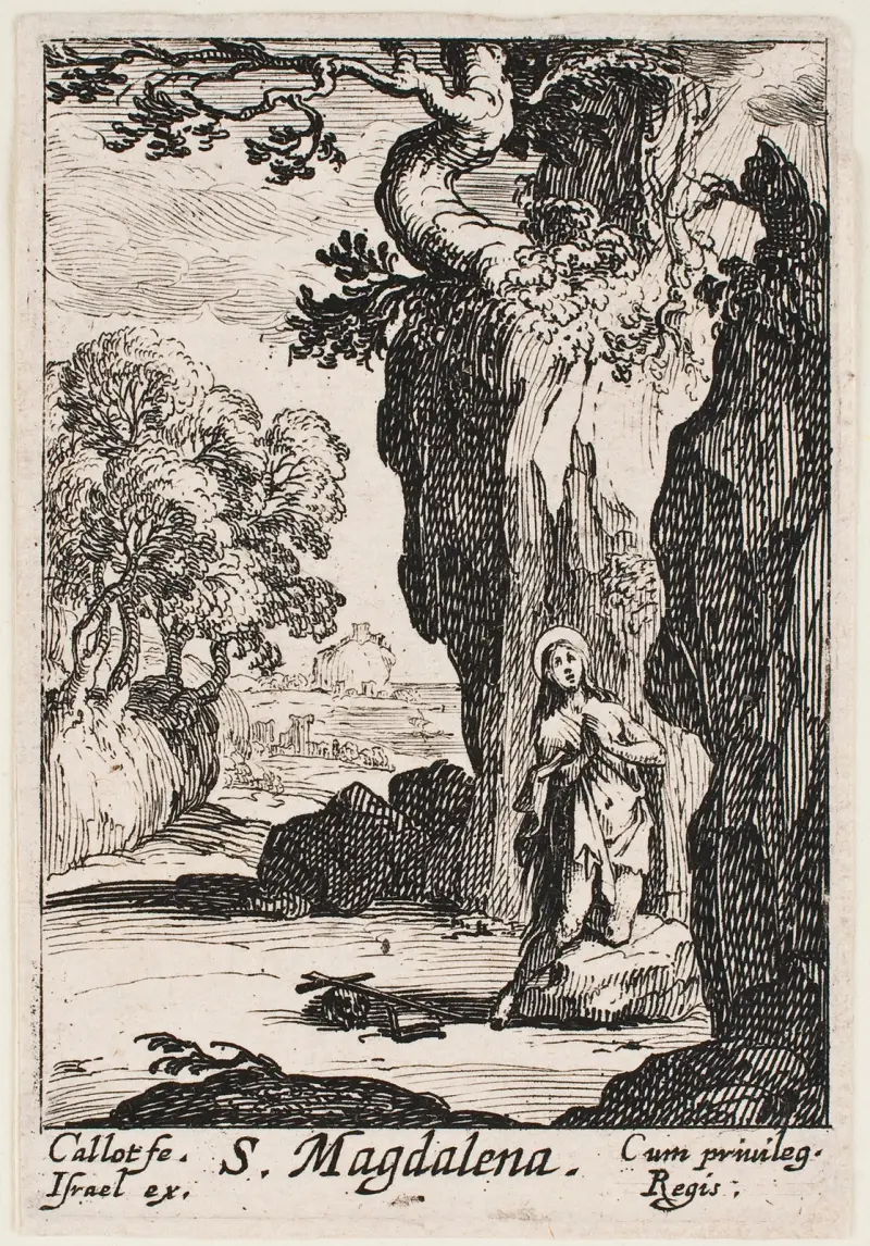 Den heliga Magdalena botgörande av Jacques Callot