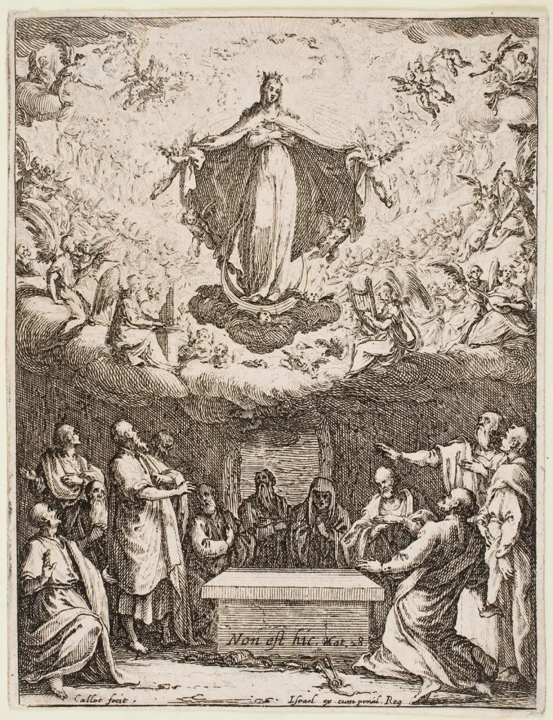 Jungfruns himmelsfärd av Jacques Callot
