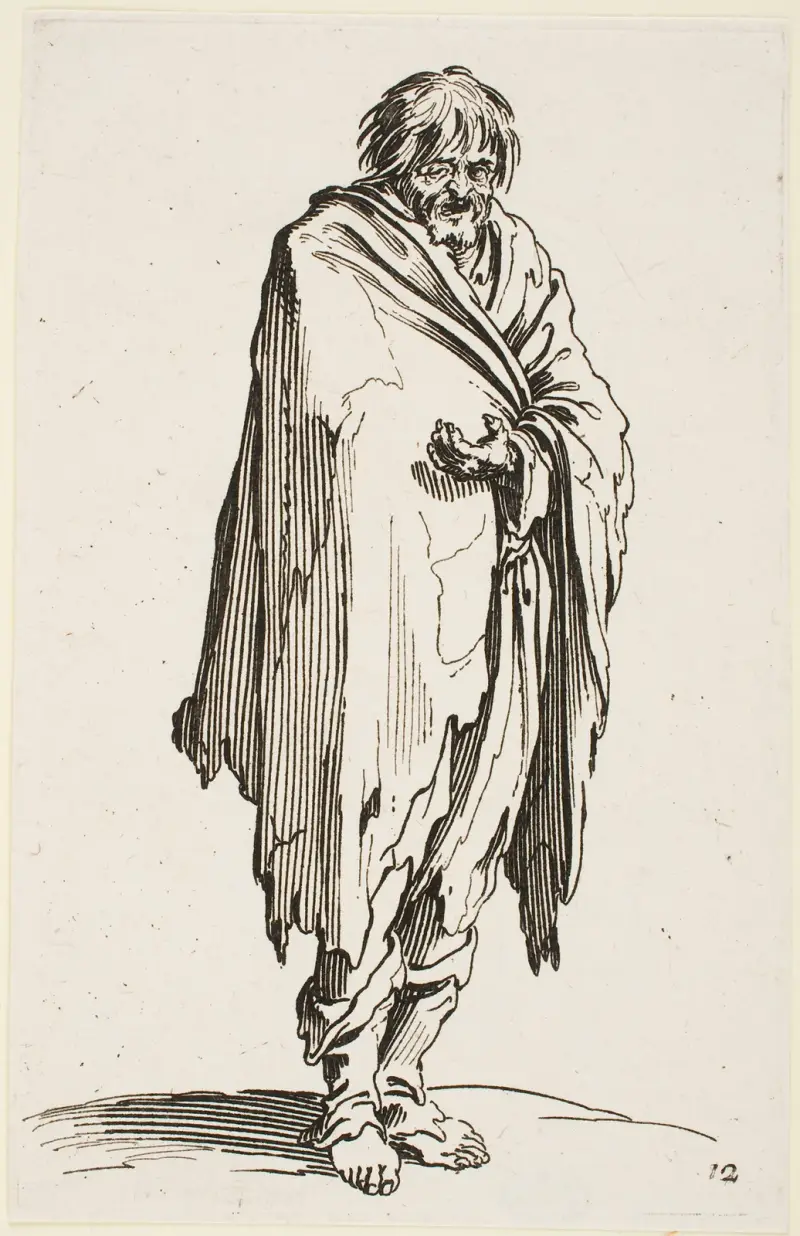 Der barfüßige Bettler von Jacques Callot