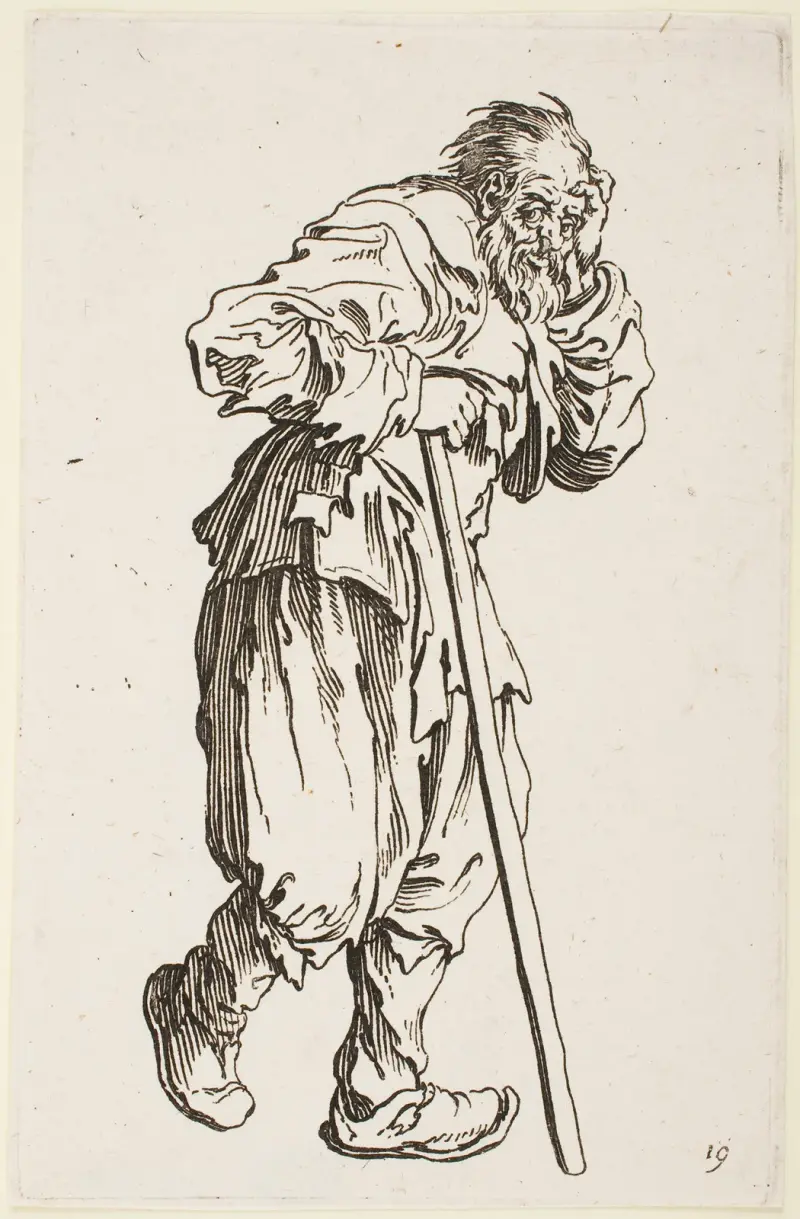 The Beggar Leaning on his Cane av Jacques Callot