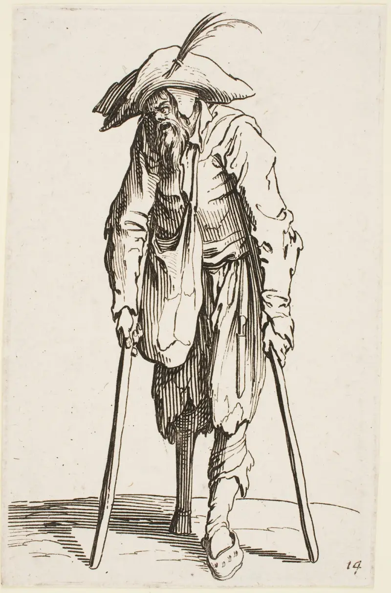Tiggaren med träbenet av Jacques Callot