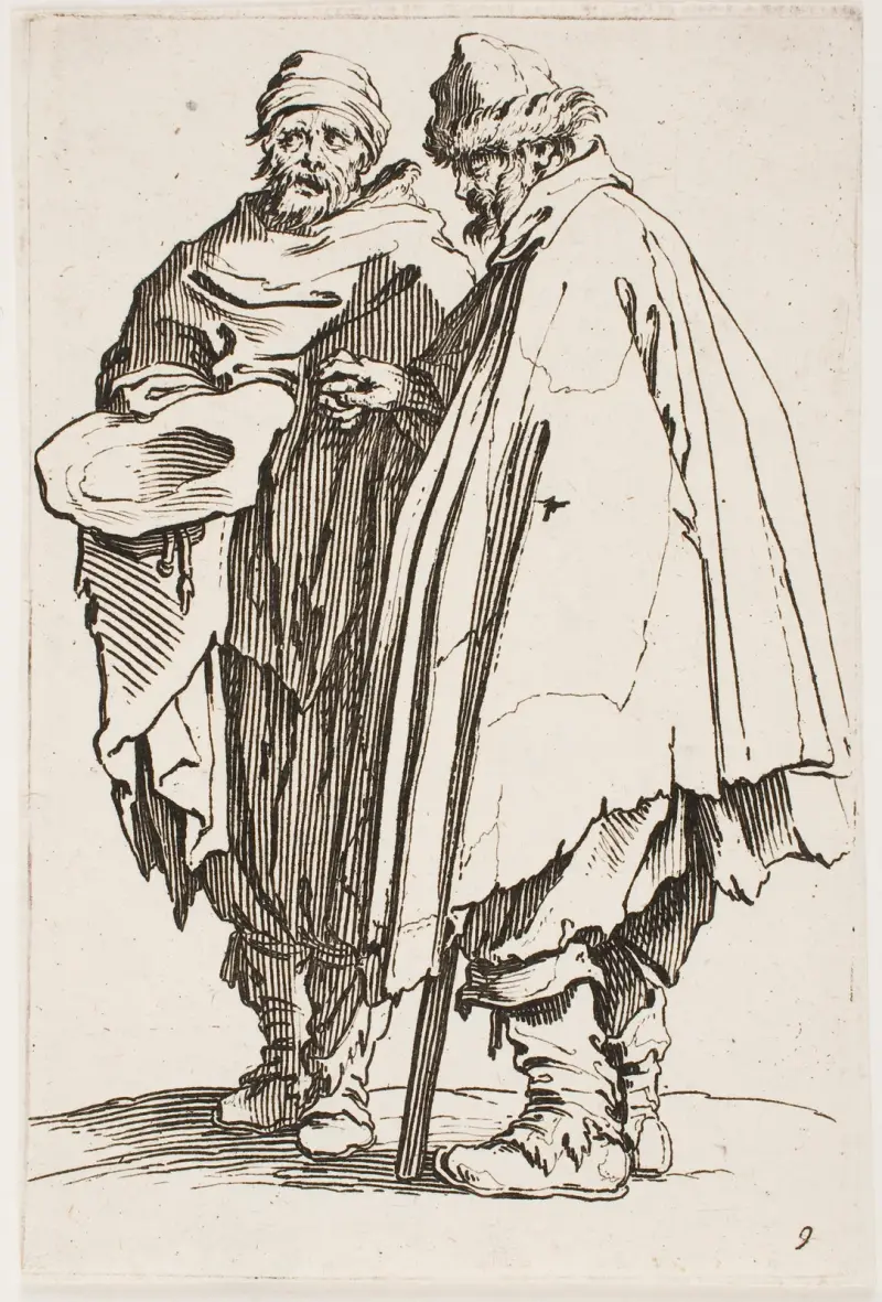 Den blinde och hans följeslagare av Jacques Callot