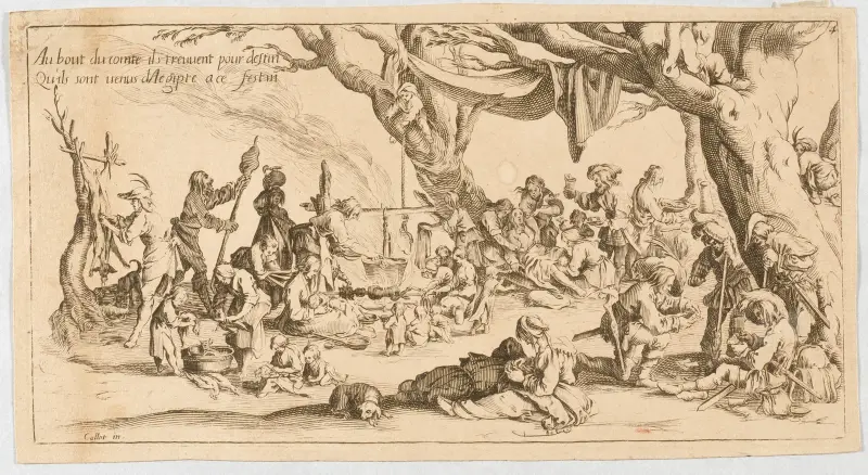 Bohemerna; Förberedelser inför festen av Jacques Callot
