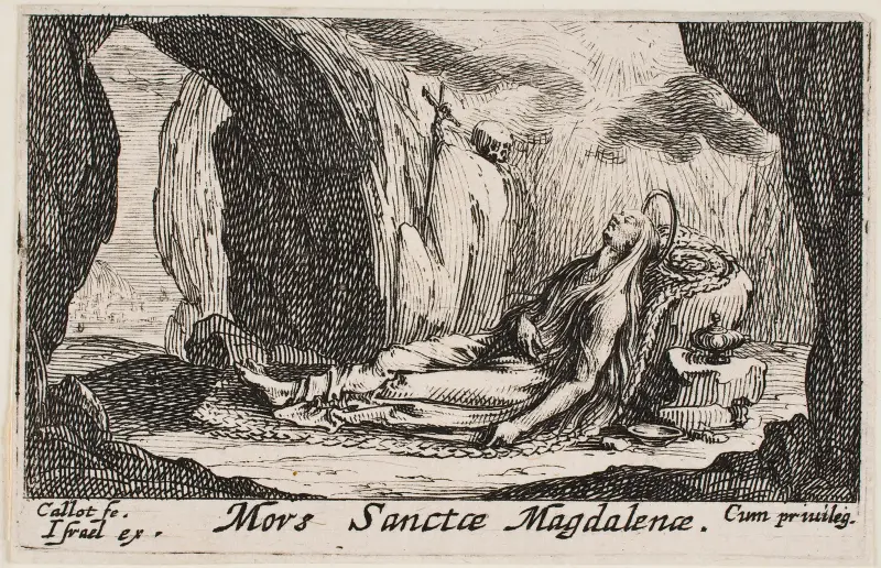 Den heliga Magdalenas död av Jacques Callot