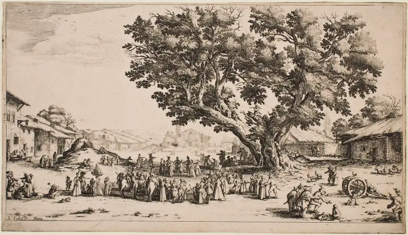 Marknaden i Gondreville av Jacques Callot