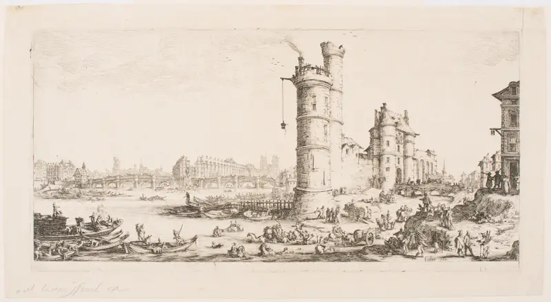 The Large Views of Paris; View of the Pont-Neuf av Jacques Callot