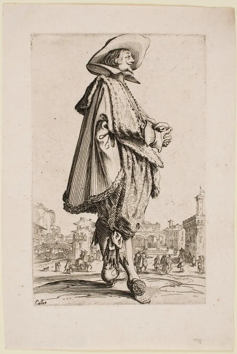 Lothringens adel – herre med knäppta händer av Jacques Callot