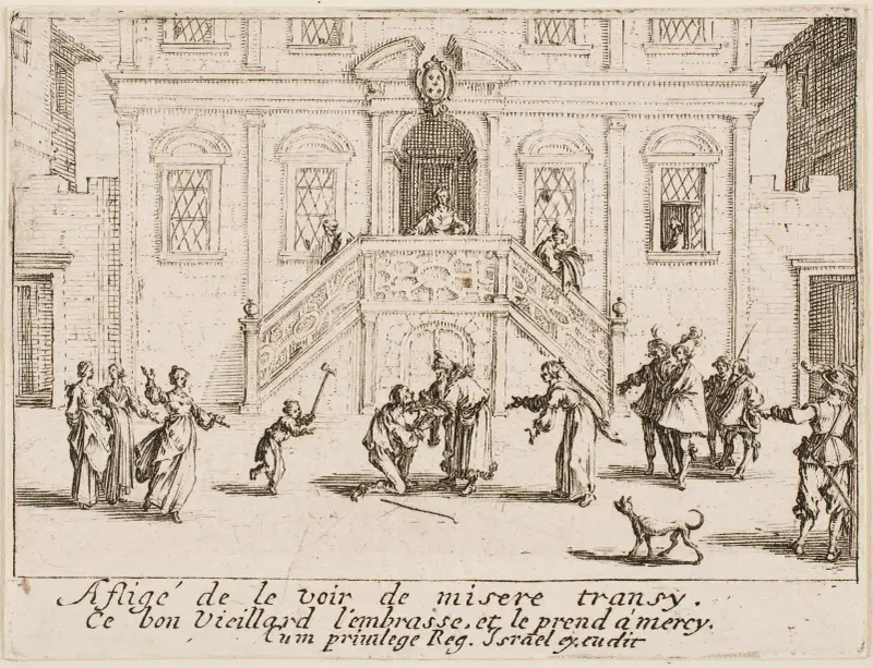 Den förlorade sonen återvänder till sin faders hus av Jacques Callot