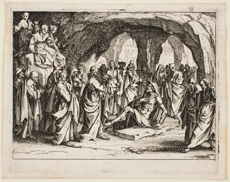 Die Auferweckung des Lazarus von Jacques Callot