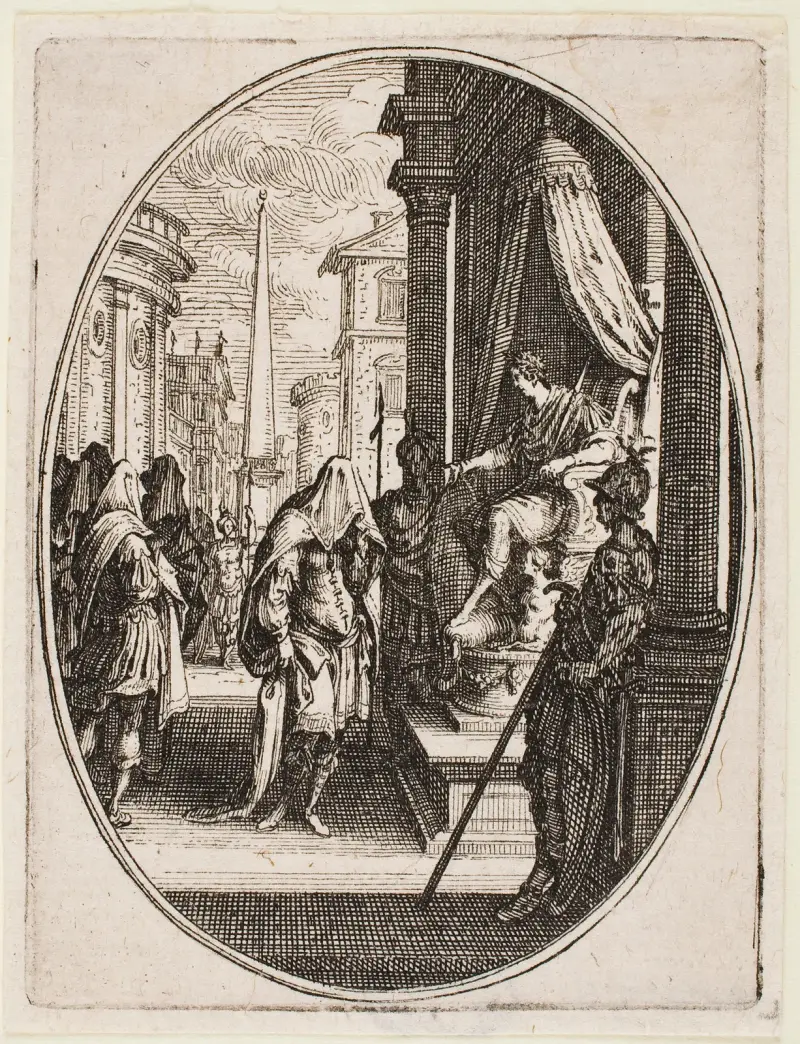 Die Opfer – Die Anbetung des Menschen von Jacques Callot