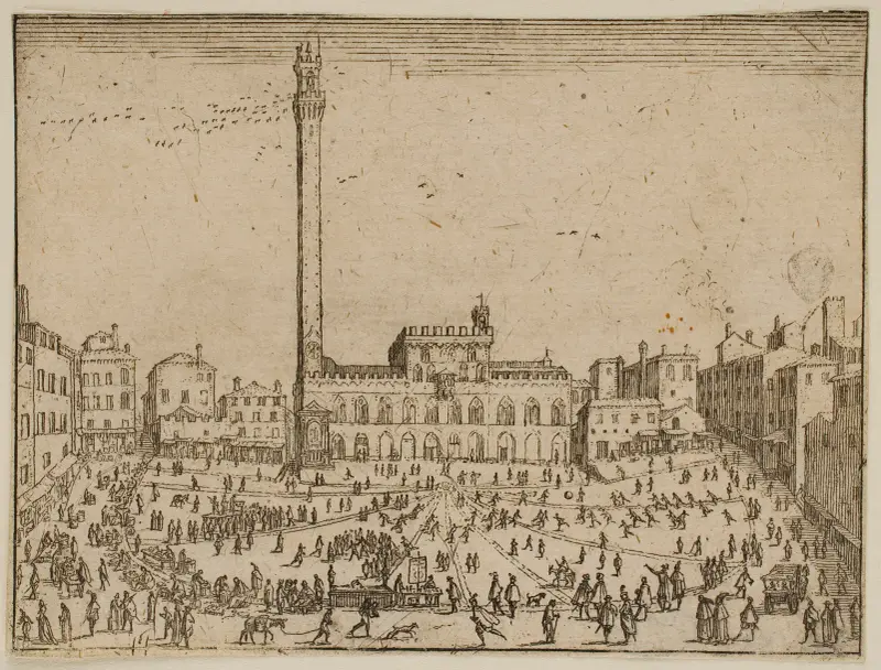 Det lilla torget i Siena av Jacques Callot