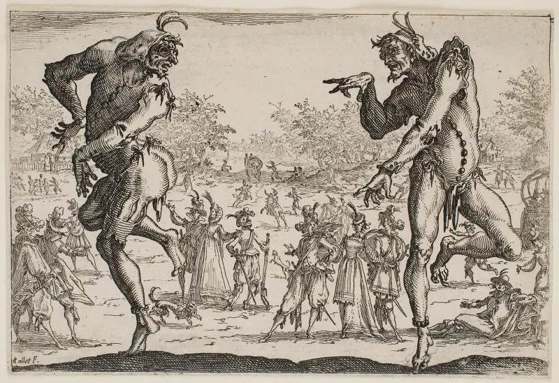 De två pantalonerna eller Zanni av Jacques Callot