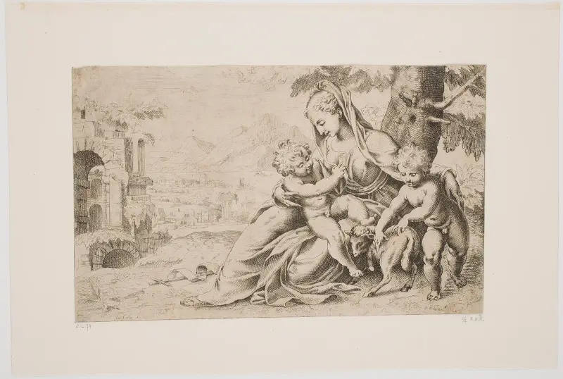 Jungfrun i landskap av Jacques Callot