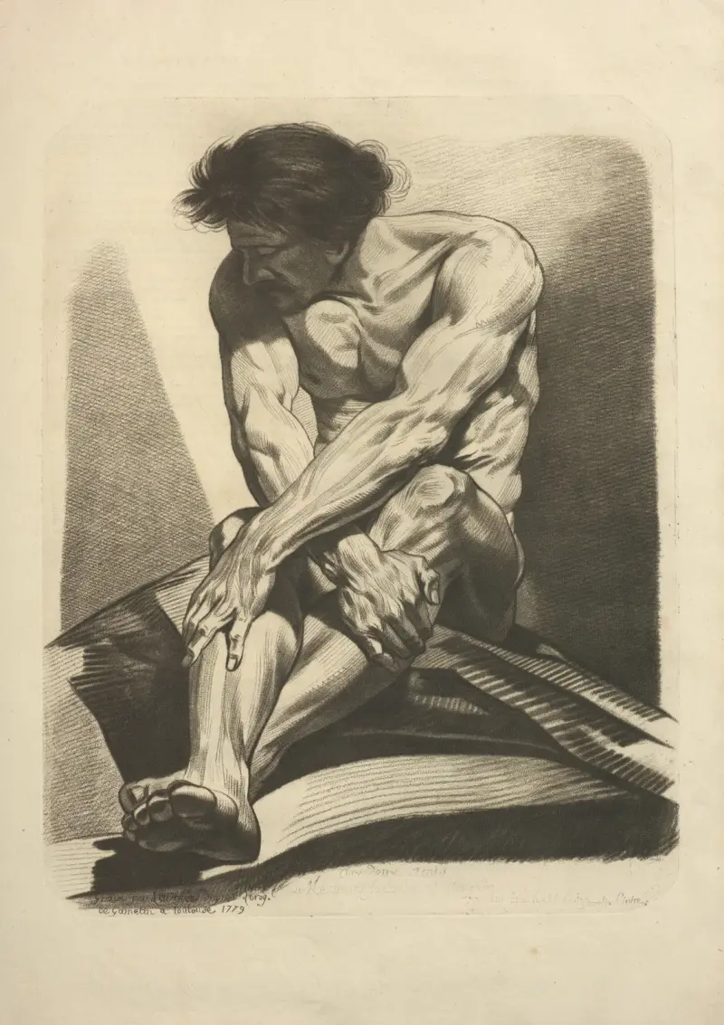 Nouveau recueil d’ostéologie et de myologie; dessiné d’après nature Pl.44 av Jacques Gamelin