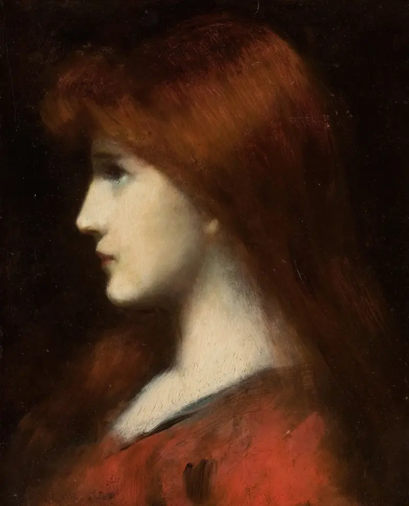 Rödhårig kvinna i profil av Jean-Jacques Henner