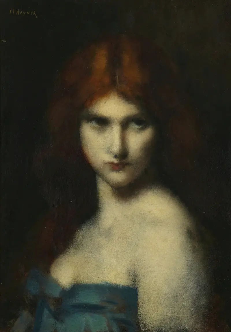Studie av ett kvinnohuvud av Jean-Jacques Henner