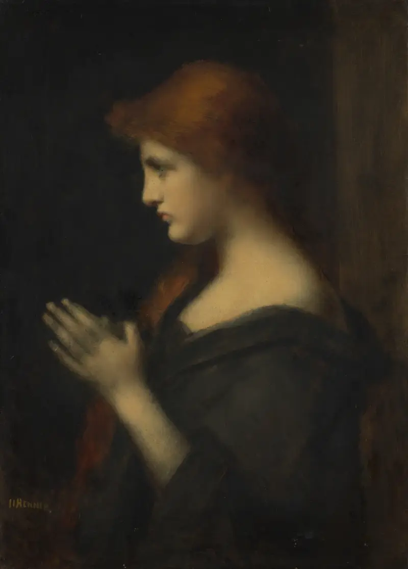 Ung kvinna i bön av Jean-Jacques Henner