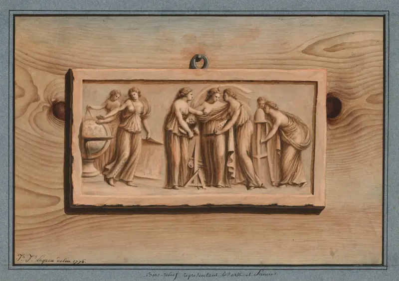 Basrelief mit den Künsten und Wissenschaften von Jean Jacques Lequeu