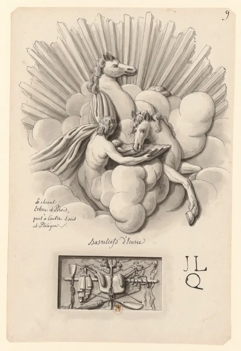 Stallbasreliefer av Jean Jacques Lequeu