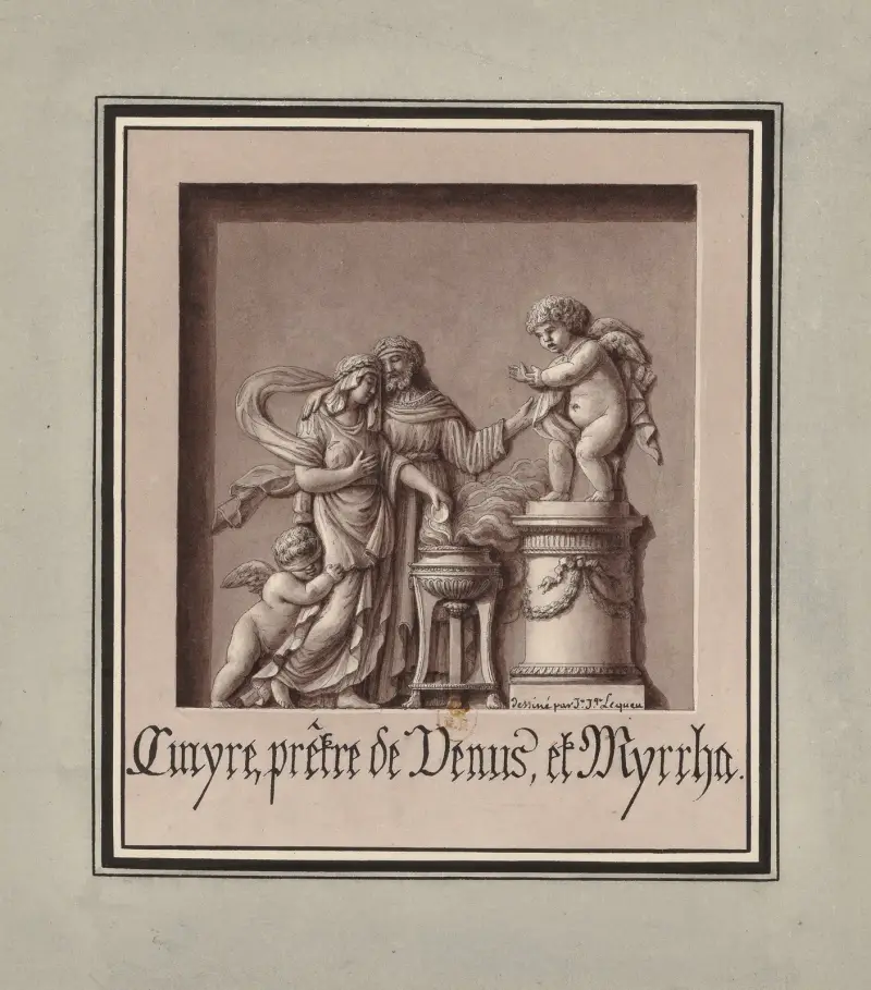 Cinyre, prêtre de Vénus, et Myrrha av Jean Jacques Lequeu