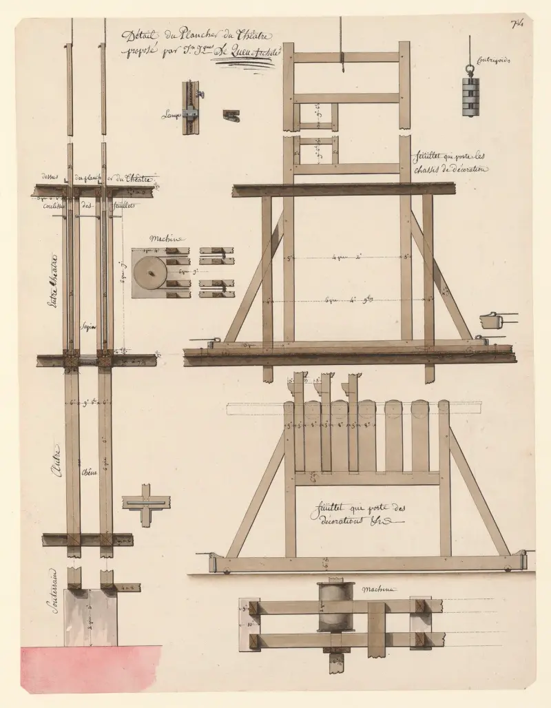 Detalj av teaterns golv av Jean Jacques Lequeu