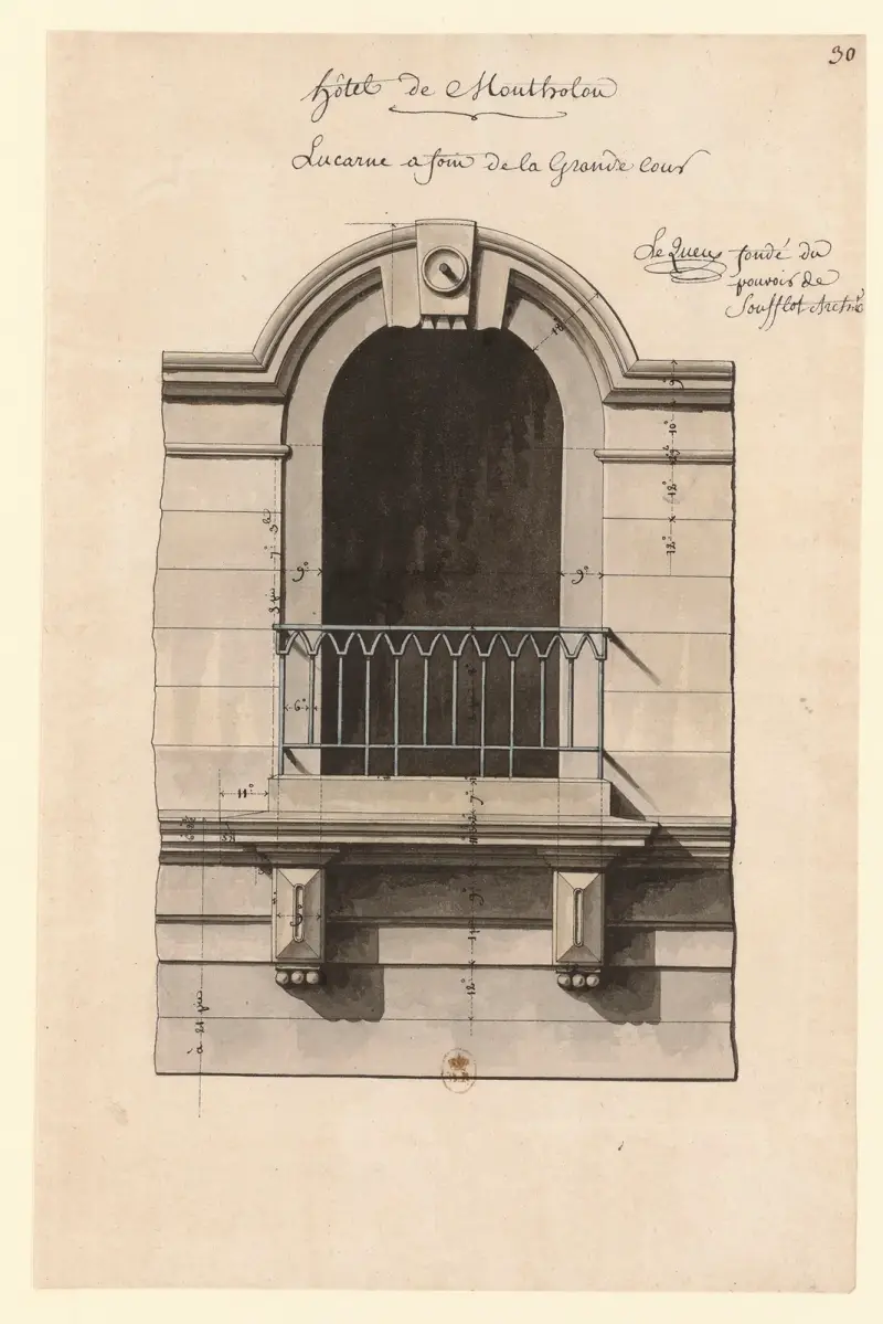Hôtel de Montholon ; Heuluke des großen Hofs von Jean Jacques Lequeu