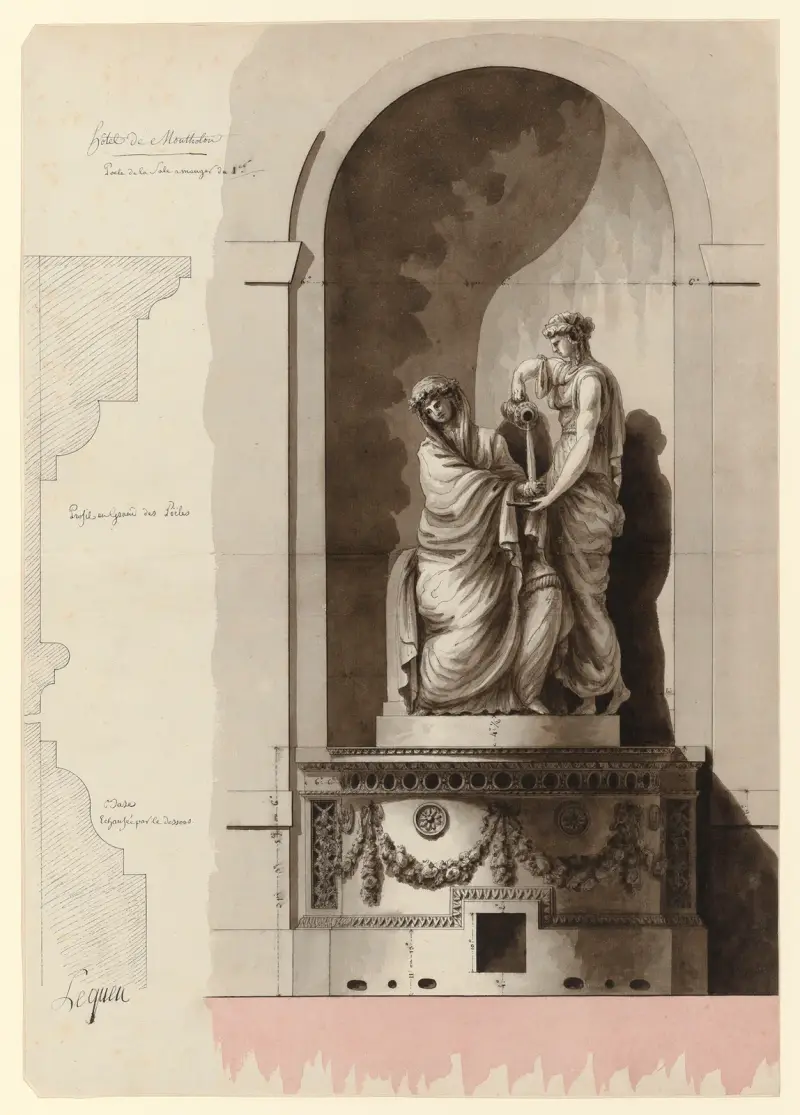 Hôtel de Montholon. Poele de la sale à manger du 1er av Jean Jacques Lequeu