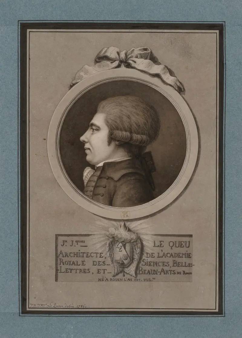 Jean-Jacques Lequeu, arkitekt, medlem av Kungliga akademien för vetenskaper, sköna litteraturer och sköna konster i Rouen – född i Rouen år 1757 av Jean Jacques Lequeu