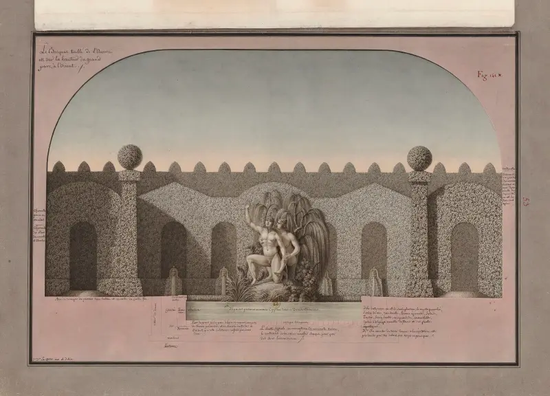 Le bosquet taillé de l’Aurore est sur la hauteur du grand parc, à l’orient av Jean Jacques Lequeu