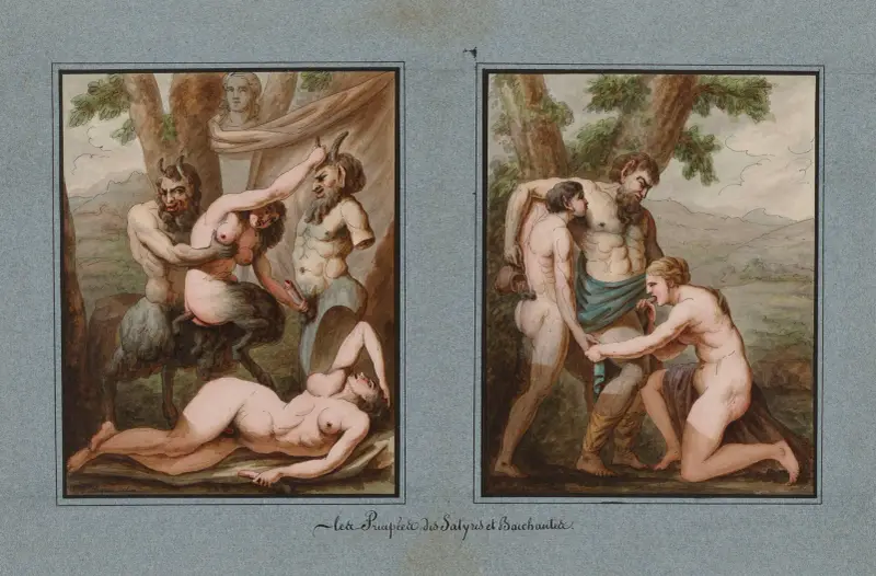 Les Priapées des Satyres et Bacchantes av Jean Jacques Lequeu