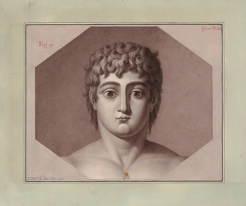 Huvud, framifrån av Jean Jacques Lequeu