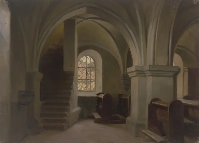 Kyrkointeriör av Jakob Becker