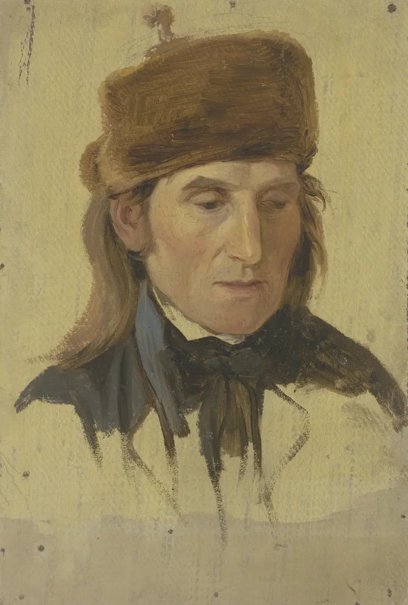 Bauer mit Pelzmütze von Jakob Becker