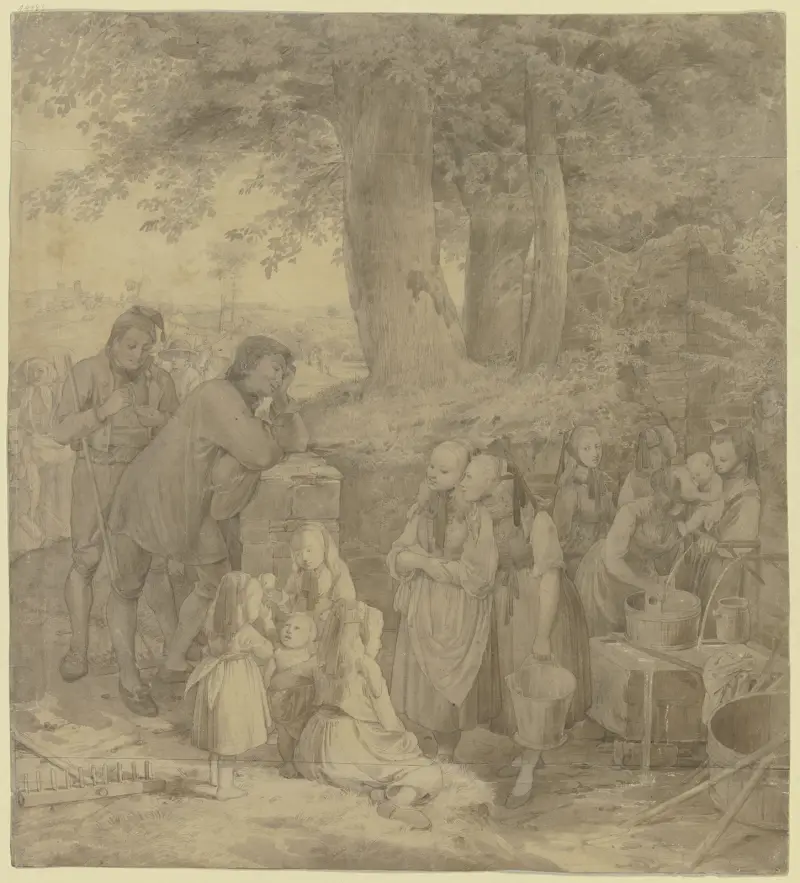 Bönder vid brunnen av Jakob Becker