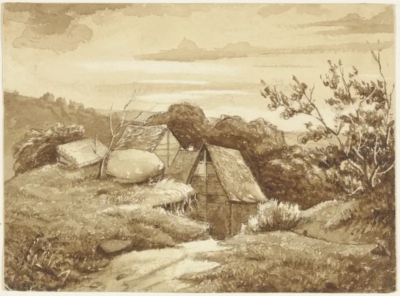 Lantgård i landskap av Jakob Becker