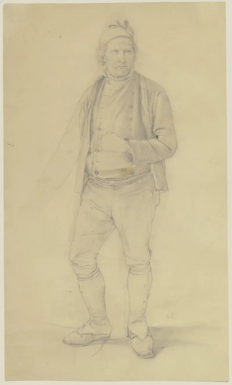 Stehender Bauer mit Zipfelmütze von Jakob Becker