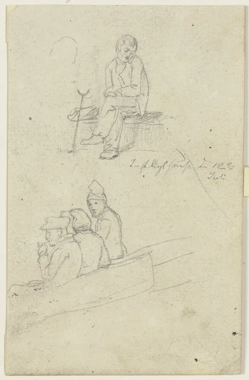 Studieblad; sittande män av Jakob Becker