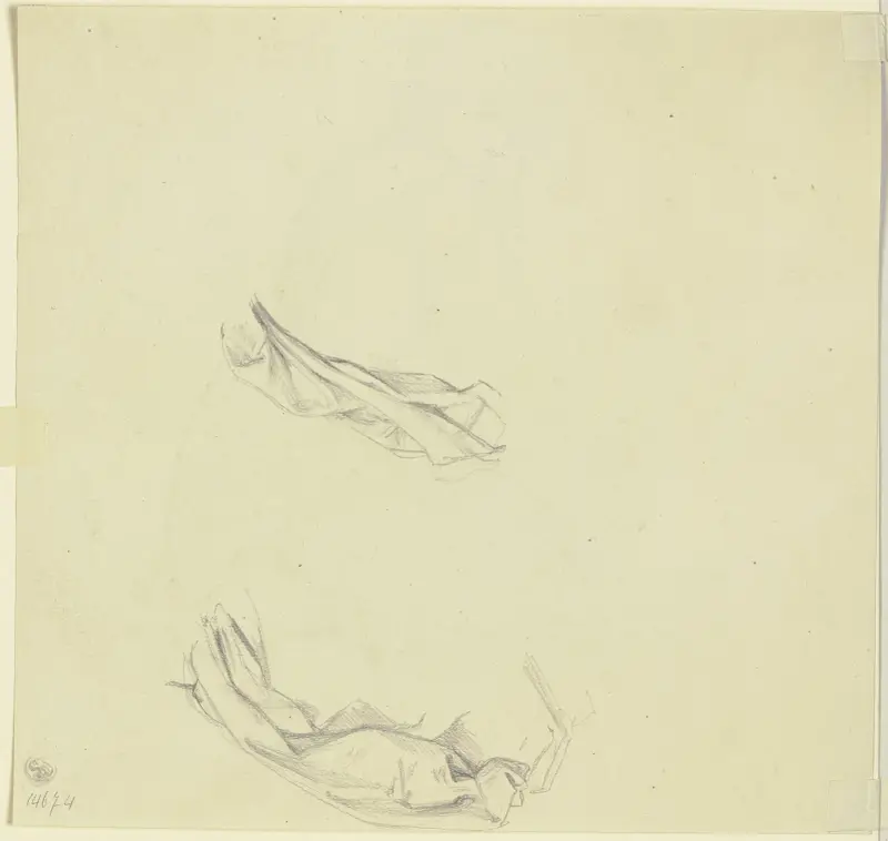 Studieblad; drapering av Jakob Becker