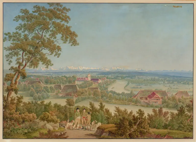 Gottstatt, Kloster, von Nordwesten av Johann Jakob Biedermann