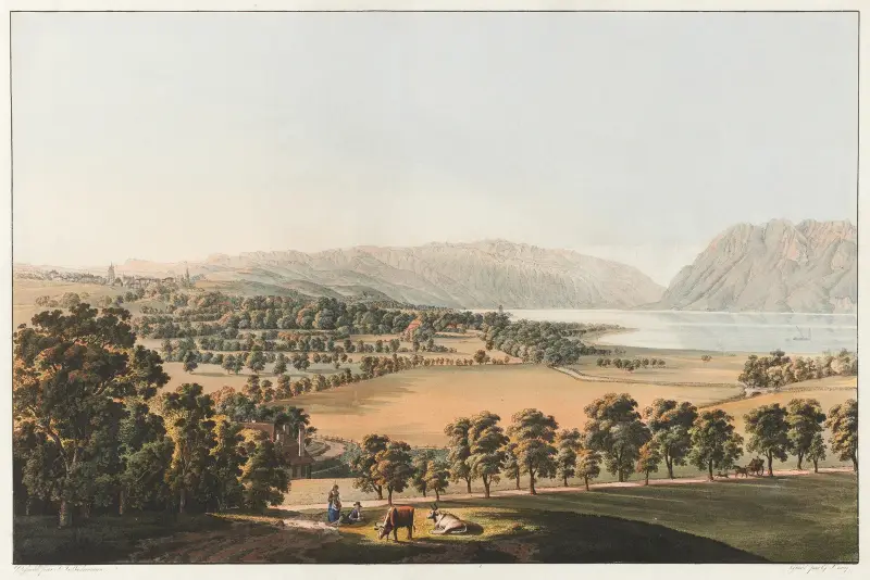 Lausanne, von Nordwesten av Johann Jakob Biedermann