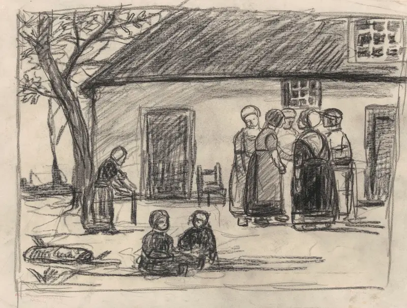 Women and Children at the Farm av Jakob Smits