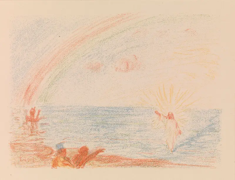 Christus wandelt auf dem Wasser von James Ensor