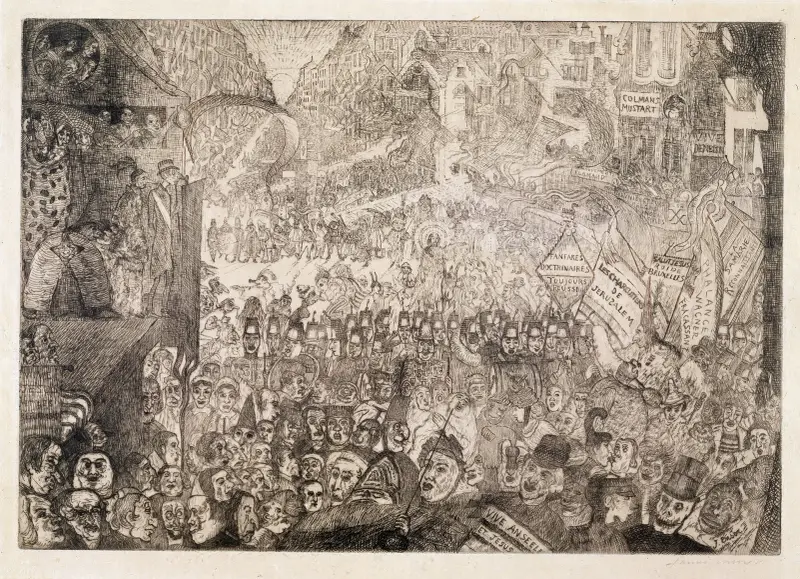 The Entry of Christ into Brussels av James Ensor