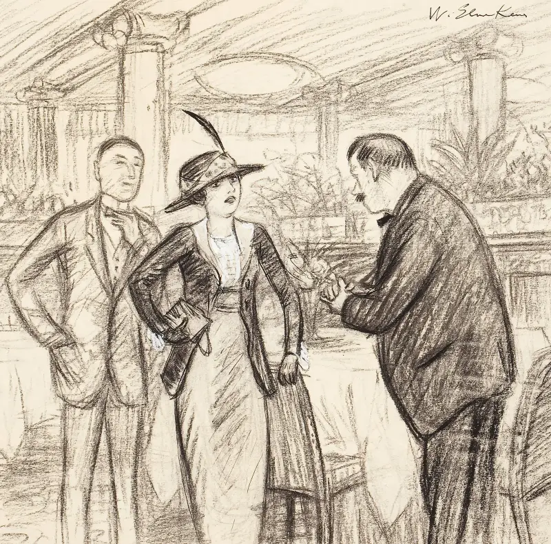 Par på ett kafé av William James Glackens