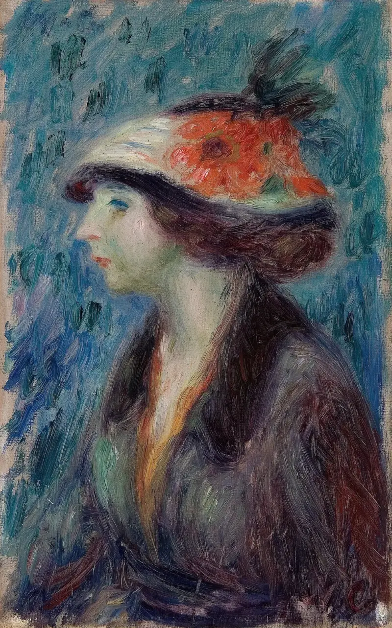 Girl with Flowered Hat av William James Glackens
