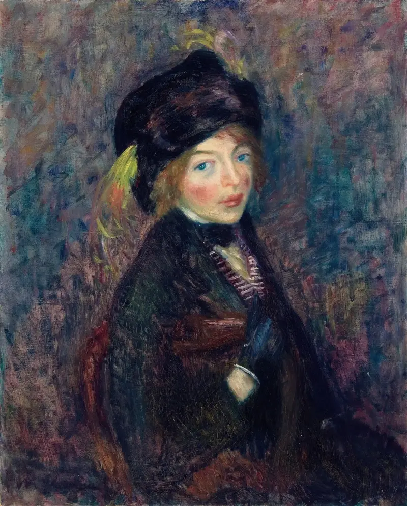 Flickhuvud, fjäder i turban av William James Glackens