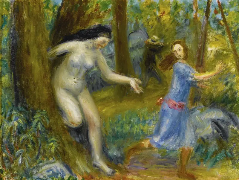Nymfserie, med man av William James Glackens
