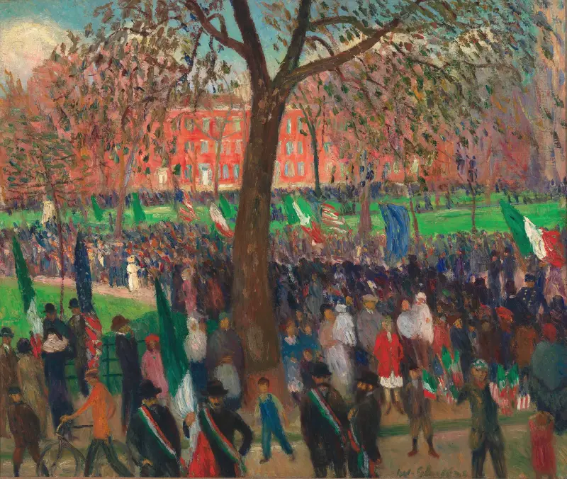 Parada, Washington Square, William James Glackens